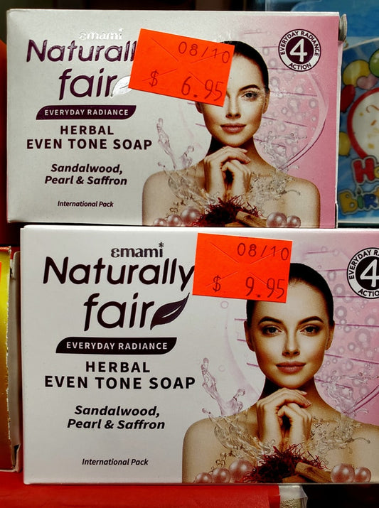 Naturally fair even tone soap