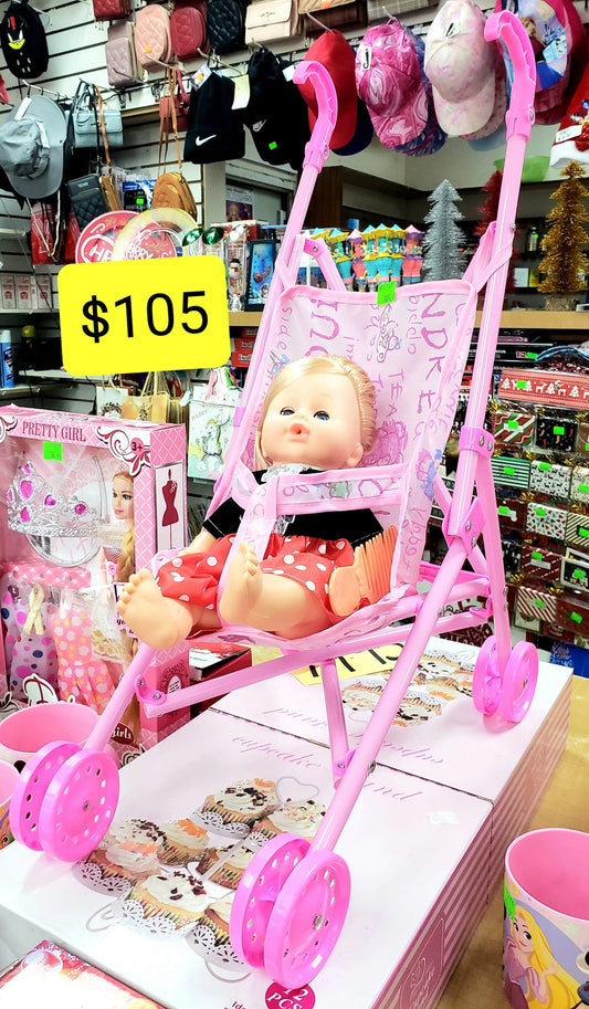 Baby doll and stroller