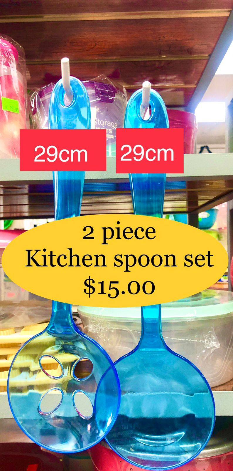 PLASTIC KITCHEN SERVING SPOON SET