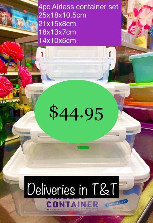 4 PIECE AIRLESS CONTAINER SET
