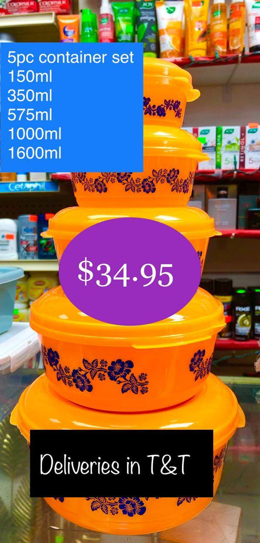 5 PIECE CONTAINER SET