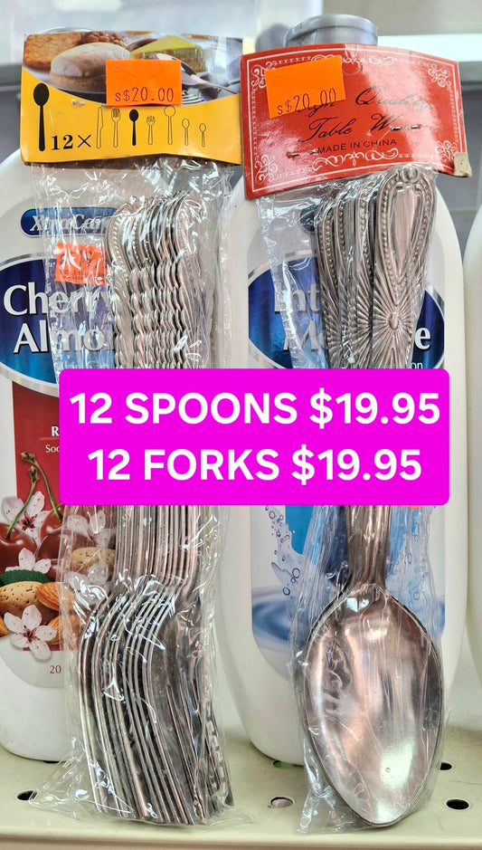 12 piece metal fork/spoon