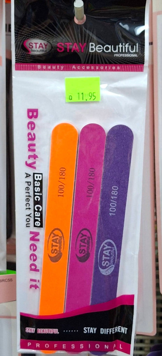 STAY BEAUTIFUL 3 PIECE NAIL AND SKIN FILE SET