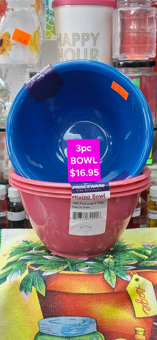 3 PIECE 15CM MIXING BOWLS