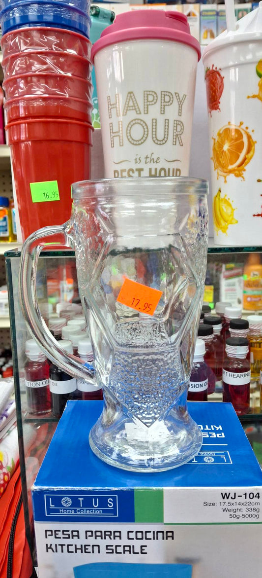 TALL FOOTBALL GLASS MUG