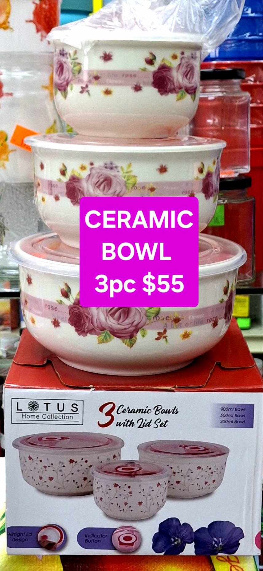 3 PIECE CERAMIC BOWL