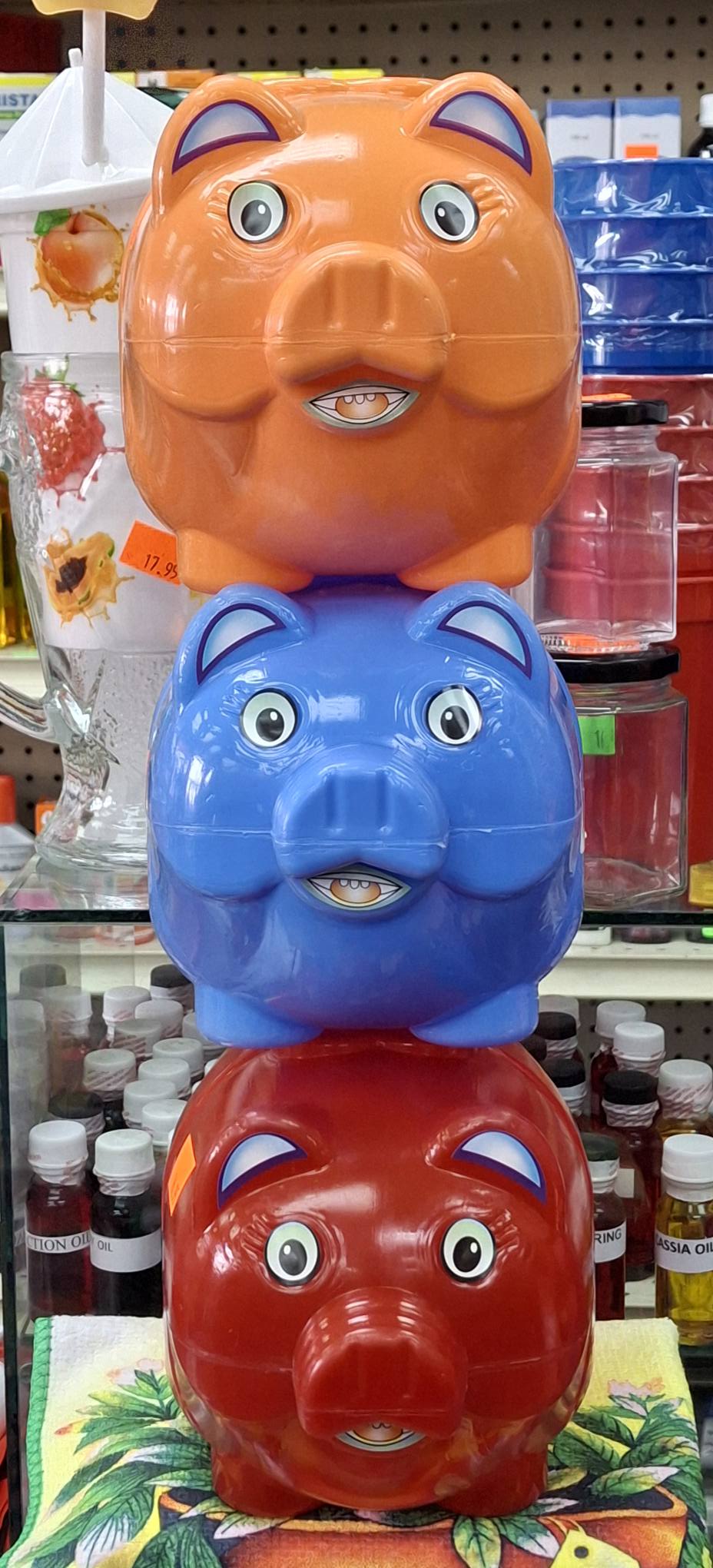 PLASTIC PIGGY BANK CASH PAN B