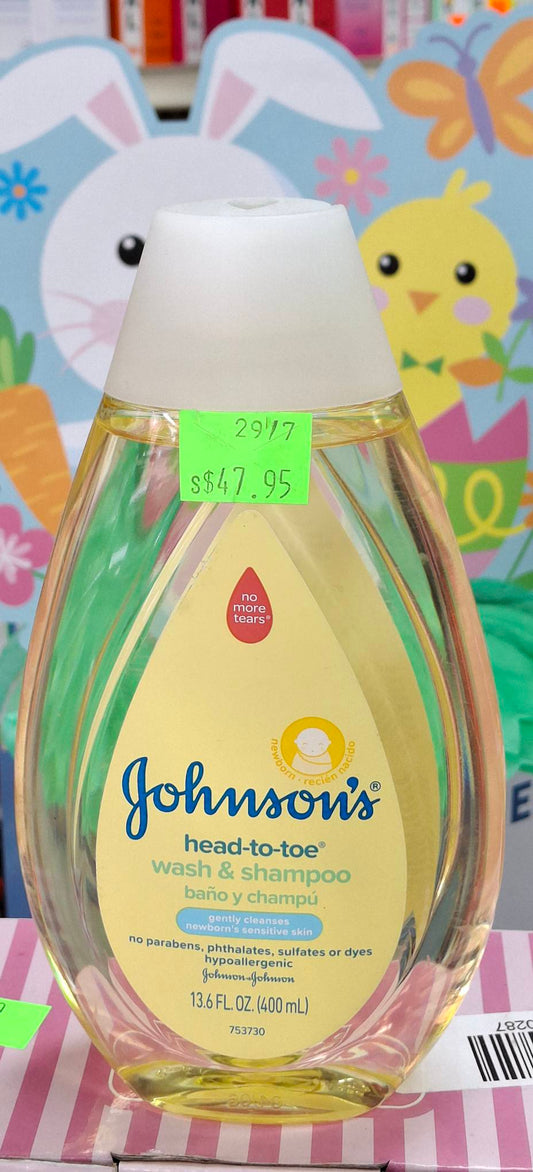 JOHSONS HEAD TO TOE WASH AND SHAMPOO 400ML